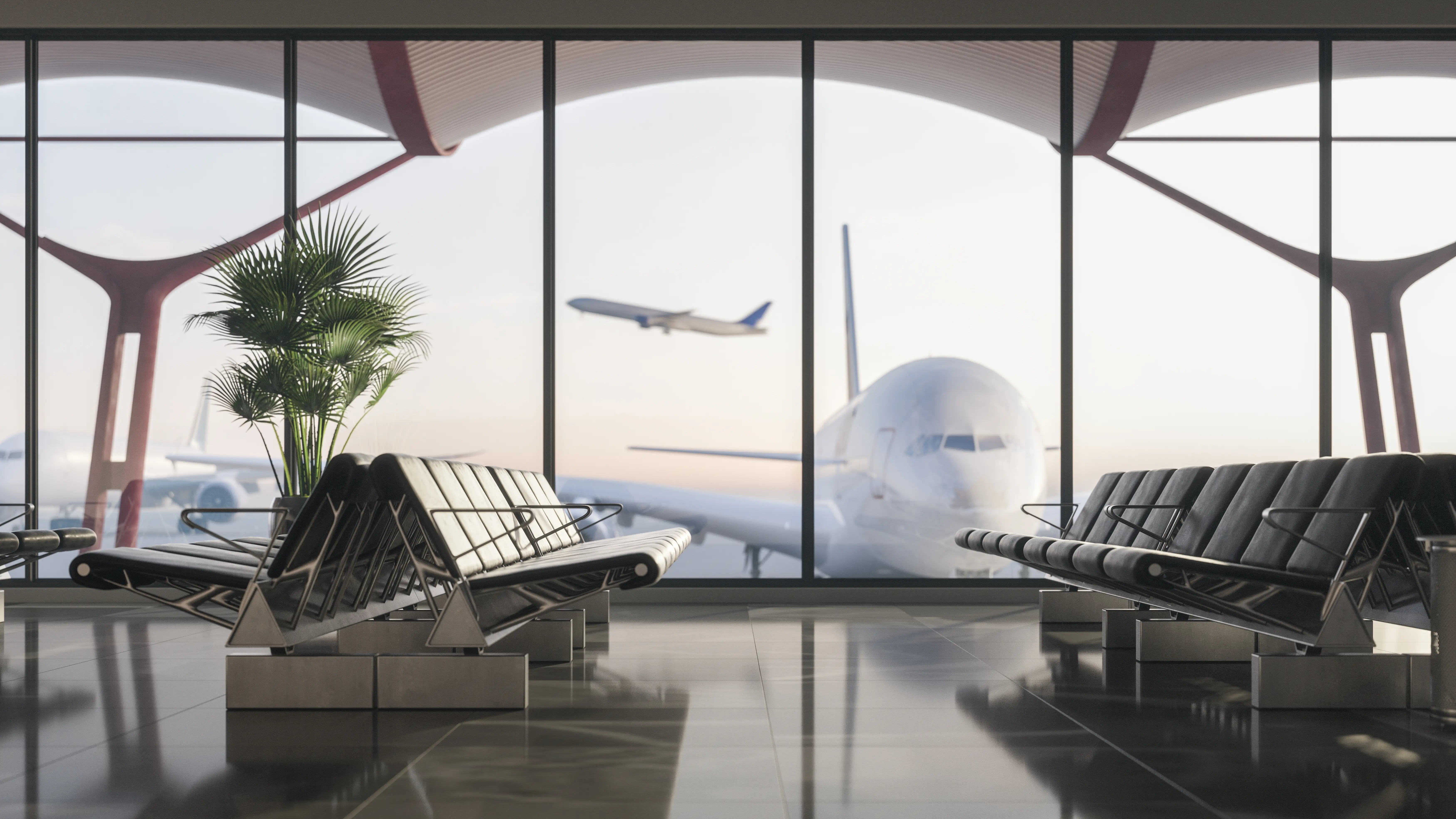 Aankomsthal van een moderne luchthaven